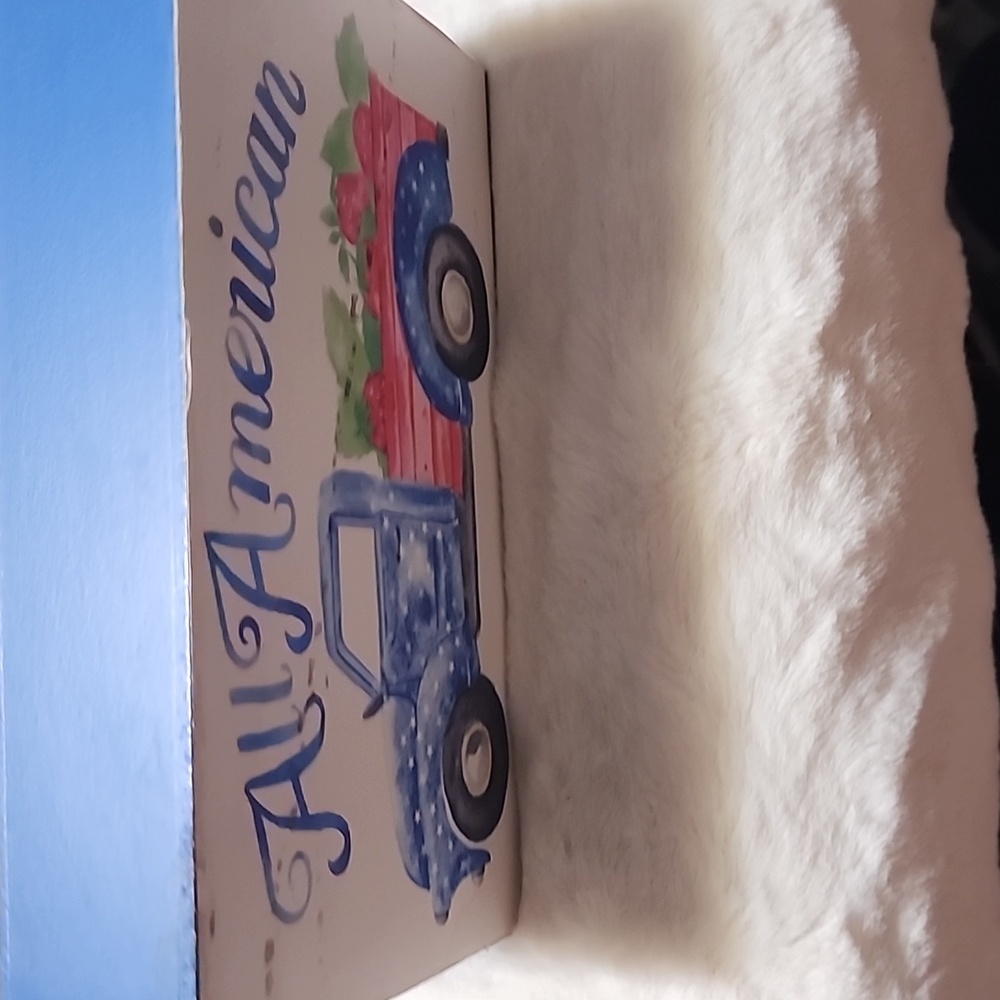 ALL AMERICAN  DESIGNED  WALL PLAQUE / WOODEN BOX. - Picture 2 of 4